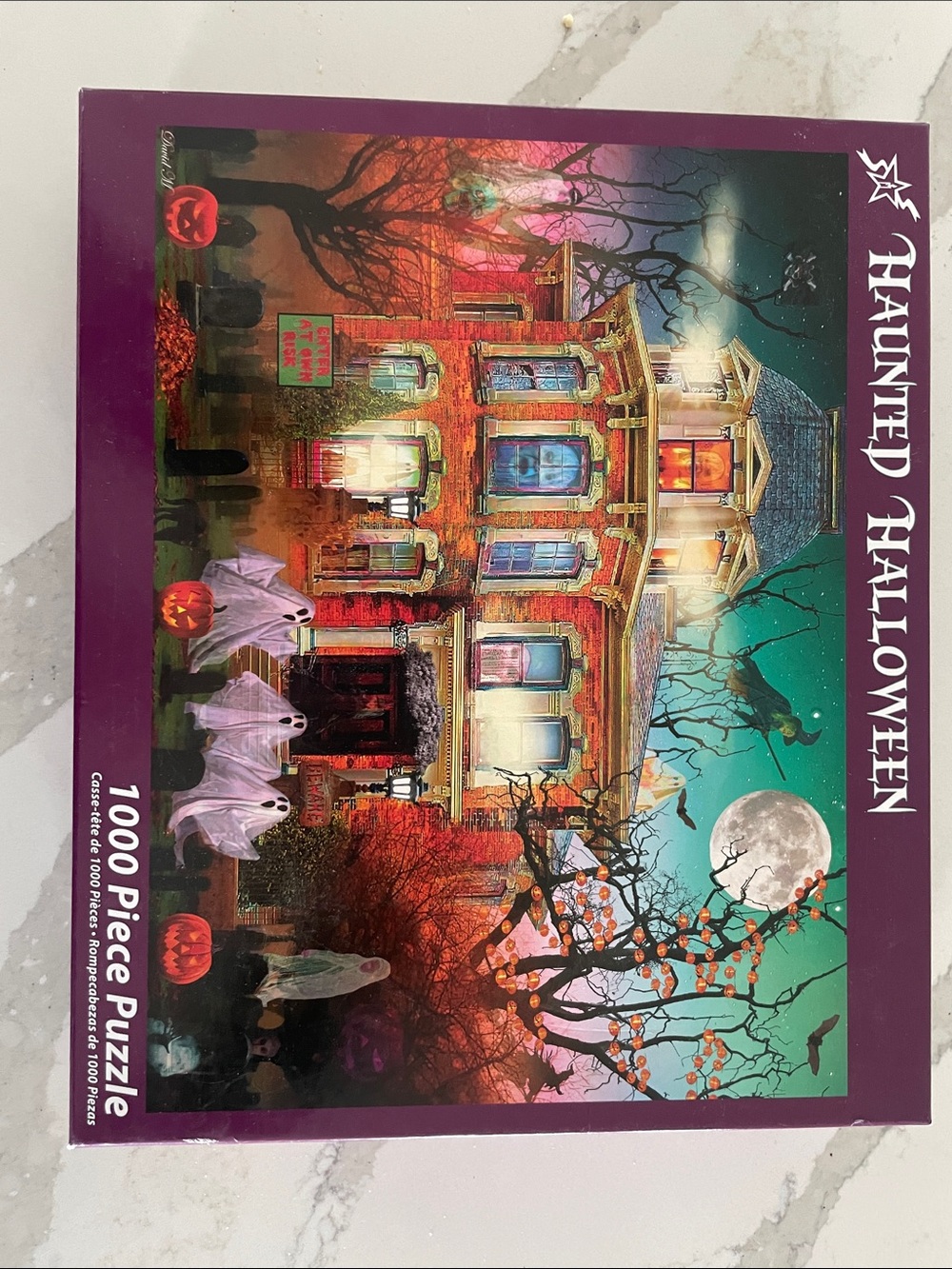 Haunted Halloween 1000-Piece Puzzle – Purple Box by